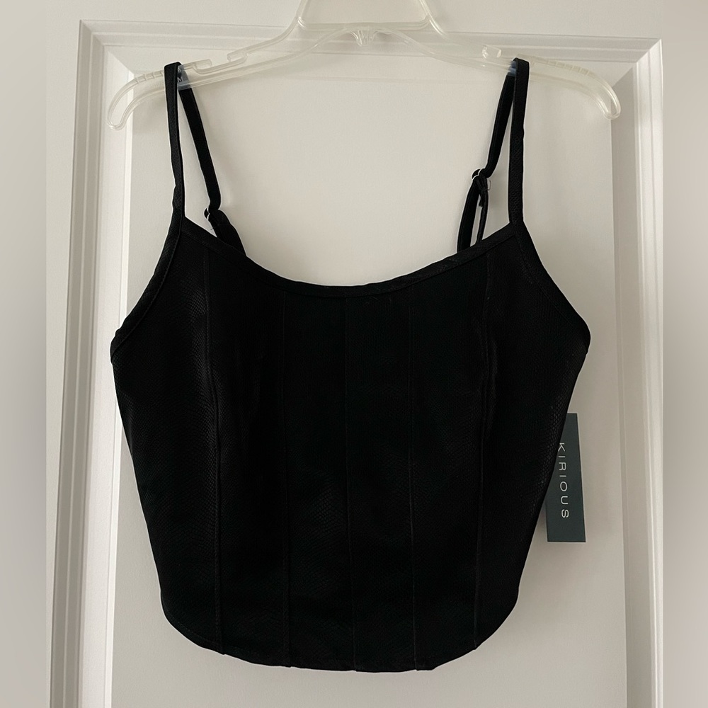 Kirious Faux Leather Crop Top